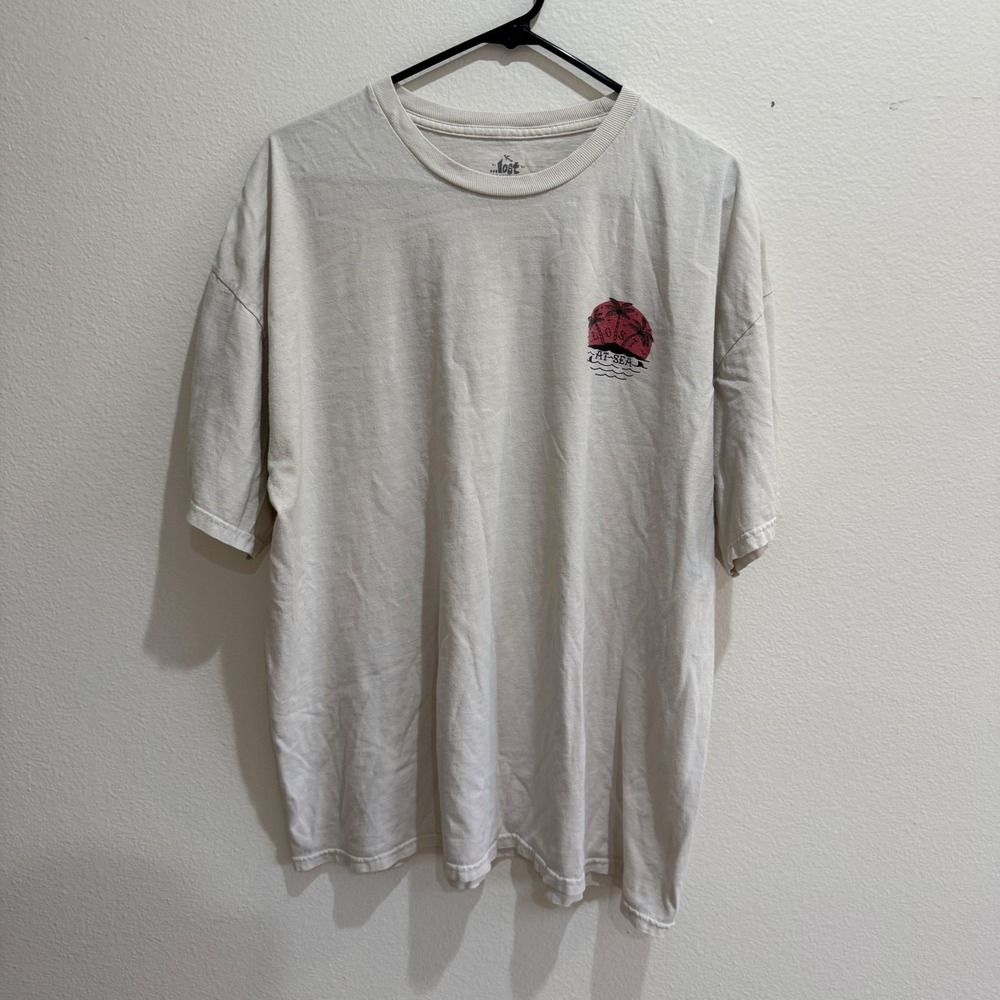 Lost Enterprises Mens Lost At Sea Graphic T-Shirt Cream XXL Short Sleeve Surf T